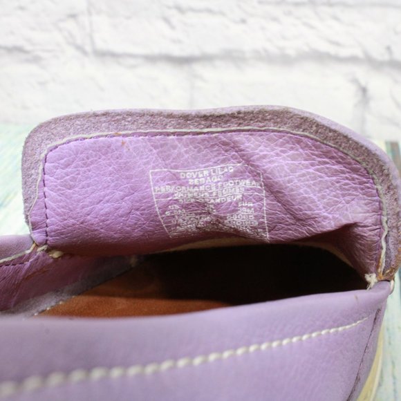 Sebago Dover Purple Leather Slip On Moccasins Shoes Size 8.5 Medium - Picture 8 of 8